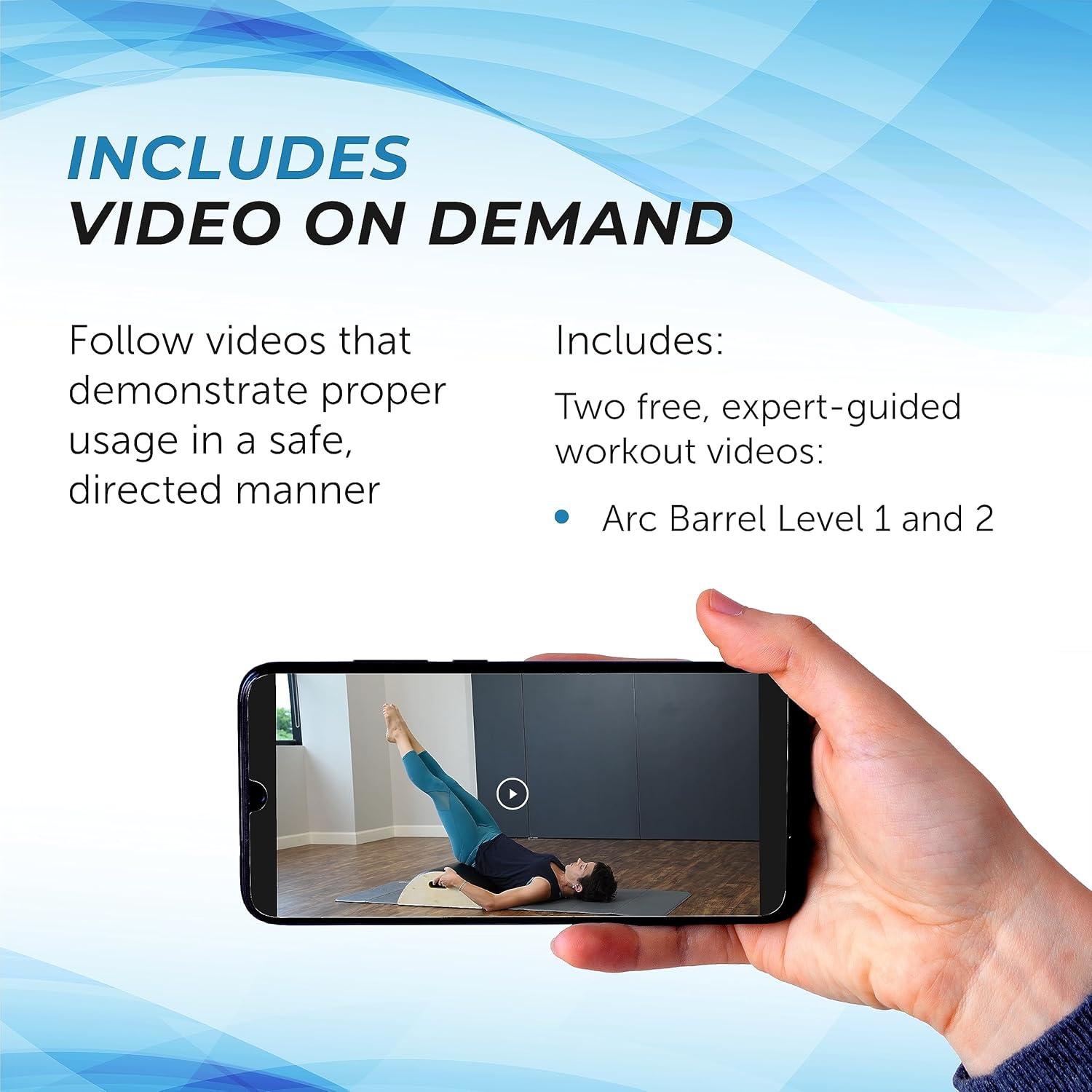 imageAeroPilates Stamina Products Posture Corrector Pilates Barrel with Upholstered Surface and Built In Handle for Strength Training Wood and BlackPrecision Series Arc Barrel