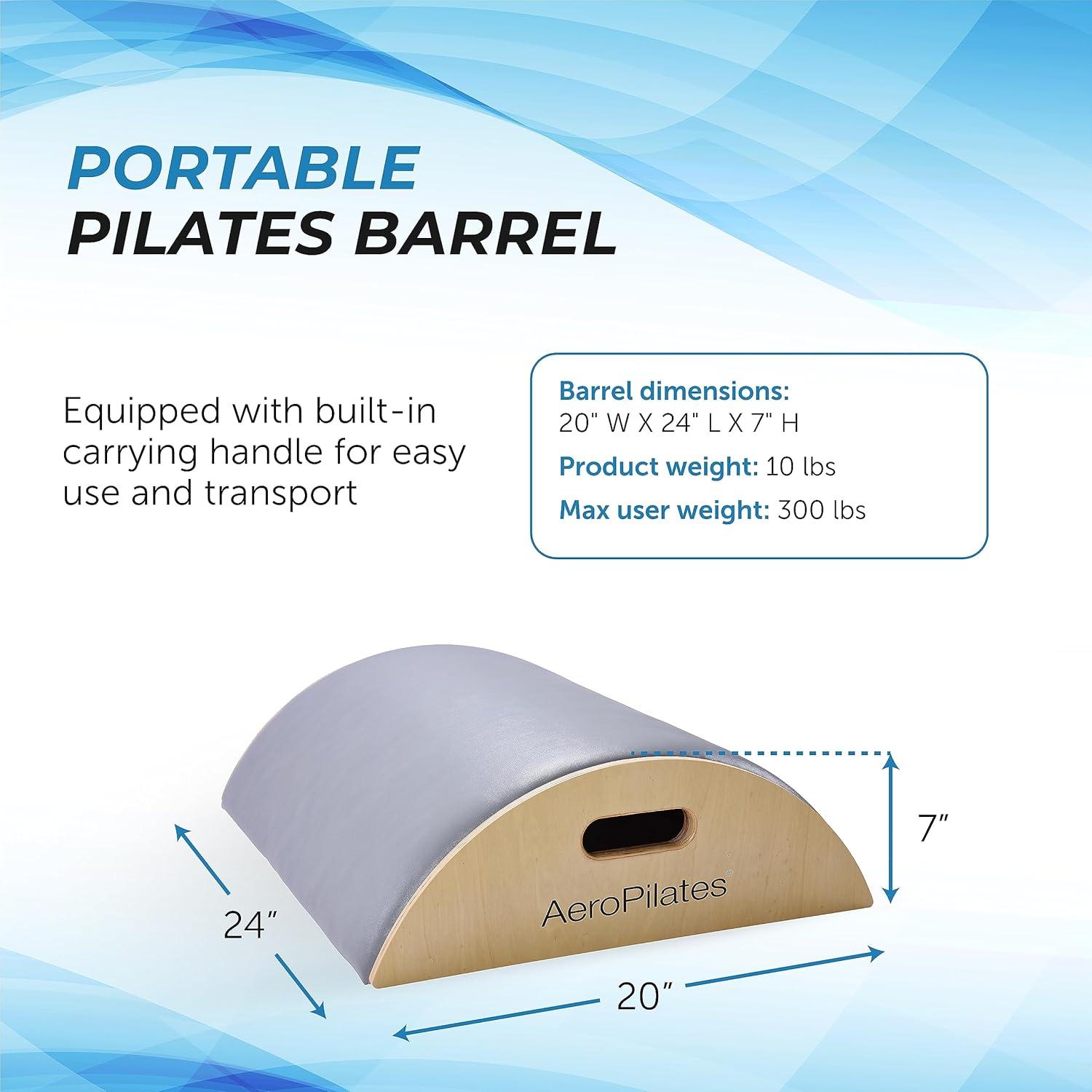 imageAeroPilates Stamina Products Posture Corrector Pilates Barrel with Upholstered Surface and Built In Handle for Strength Training Wood and BlackPrecision Series Arc Barrel