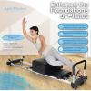 imageAeroPilates Box ampamp Pole  Pilates Reformer Accessory for Strength Balance ampamp Flexibility  Includes Adjustable Support Pole Strap ampamp Instructional Workout Video  Compatible with All Pilates Reformers