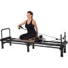 imageAeroPilates Reformer  Pilates Reformer Workout Machine for Home Gym  Cardio Fitness Rebounder Up to 300 lbs Weight Capacity Gray