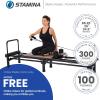 imageAeroPilates Reformer  Pilates Reformer Workout Machine for Home Gym  Cardio Fitness Rebounder Up to 300 lbs Weight Capacity Gray