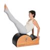 imageAeroPilates Stamina Products Posture Corrector Pilates Barrel with Upholstered Surface and Built In Handle for Strength Training Wood and BlackSpine Corrector Pilates Barrel