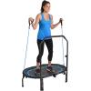 imageStamina Folding Trampoline with Smart Workout App Black  Portable Fitness Rebounder for Home Gym Cardio ampamp Strength Training Jumping Exercise Equipment495Black