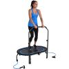imageStamina Folding Trampoline with Smart Workout App Black  Portable Fitness Rebounder for Home Gym Cardio ampamp Strength Training Jumping Exercise Equipment495Black