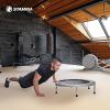 imageStamina Folding Trampoline with Smart Workout App Black  Portable Fitness Rebounder for Home Gym Cardio ampamp Strength Training Jumping Exercise Equipment36Silver