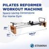 imageStamina Products AeroPilates Pro 565 Pilates Reformer with Oak Wood Base  Studio Grade for Home Use with Cardio Rebounder Adjustable Foot Bar 4 Resistance Springs and Workout DVDPro XP 557