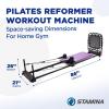 imageStamina Products AeroPilates Reformer Plus 379 Pilates Home Gym Equipment with Cardio Rebounder Padded Foot Bar 4 Resistance Cords and Workout DVDs