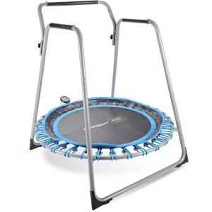 imageJumpSport Home 125 Fitness Trampoline  Exercise Trampoline with Handlebars  Fitness Rebounder for Home Workout  Up to 250 lbs Weight Capacity