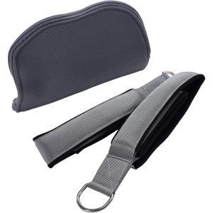 imageStamina Products AeroPilates Wide Double Loop Hand and Foot Padded Foam Straps with Textured Surface and Carrying Bag Gray Set of 2