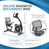 imageStamina Exercise Bike 845 Magnetic Recumbent Machine Lower Body Cardio Equipment  for Home Gyms with LCD Monitor and Smart App Access Black