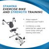 imageStamina Foldable Exercise Bike and Strength System With Smart Workout App and 250 Pound Weight Capacity for Home Workout Gray