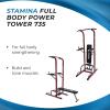 imageStamina Full Body Power Tower 735  Dip Bar with Builtin Bench and Rack  Pull Up Bar Station with Smart Workout App  Dip Bars for Home Workout  Up to 300 lbs Weight Capacity