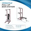 imageStamina Full Body Power Tower 735  Dip Bar with Builtin Bench and Rack  Pull Up Bar Station with Smart Workout App  Dip Bars for Home Workout  Up to 300 lbs Weight Capacity