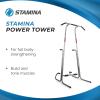 imageStamina Power Tower  Dip Bar Pull Up Bar Station with Smart Workout App  Dip Bars for Home Workout  Up to 250 lbs Weight CapacityGrey