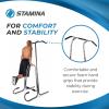 imageStamina Power Tower  Dip Bar Pull Up Bar Station with Smart Workout App  Dip Bars for Home Workout  Up to 250 lbs Weight CapacityGrey