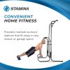 imageStamina Power Tower  Dip Bar Pull Up Bar Station with Smart Workout App  Dip Bars for Home Workout  Up to 250 lbs Weight CapacityGrey