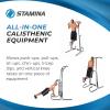 imageStamina Power Tower  Dip Bar Pull Up Bar Station with Smart Workout App  Dip Bars for Home Workout  Up to 250 lbs Weight CapacityGrey