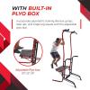 imageStamina Power Tower  Dip Bar Pull Up Bar Station with Smart Workout App  Dip Bars for Home Workout  Up to 250 lbs Weight CapacityRedBlack