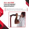 imageStamina Power Tower  Dip Bar Pull Up Bar Station with Smart Workout App  Dip Bars for Home Workout  Up to 250 lbs Weight CapacityRedBlack