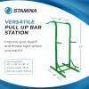 imageStamina Pull Up Bar Tower ampamp Dip Station Free Standing Outdoor Home Gym Equipment Green  Adjustable and Portable Workout Stand for Calisthenics Body Weight TrainingGreen