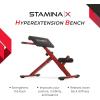 imageStamina X Adjustable Ab Back and Core Strength Exercise SitUp Fitness Hyperextension Weight Bench for AtHome WorkoutsRed
