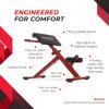 imageStamina X Adjustable Ab Back and Core Strength Exercise SitUp Fitness Hyperextension Weight Bench for AtHome WorkoutsRed