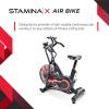 imageStamina X Air Bike  Exercise Bike with Smart Workout App  Air Exercise Bike for Home Workout  Up to 350 lbs Weight Capacity BlackRed