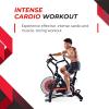 imageStamina X Air Bike  Exercise Bike with Smart Workout App  Air Exercise Bike for Home Workout  Up to 350 lbs Weight Capacity BlackRed