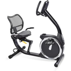 imageStamina Exercise Bike 845 Magnetic Recumbent Machine Lower Body Cardio Equipment  for Home Gyms with LCD Monitor and Smart App Access Black