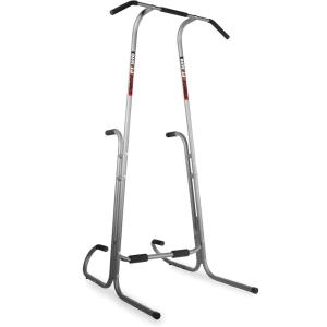 imageStamina Power Tower  Dip Bar Pull Up Bar Station with Smart Workout App  Dip Bars for Home Workout  Up to 250 lbs Weight CapacityGrey