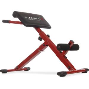 imageStamina X Adjustable Ab Back and Core Strength Exercise SitUp Fitness Hyperextension Weight Bench for AtHome WorkoutsRed