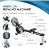 imageStamina Air Rower  Rower Machine with Smart Workout App  Rowing Machine with Air Resistance for Home Gym Fitness  Up to 250 lbs Weight Capacity  BlackWhite