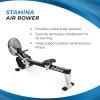 imageStamina Air Rower  Rower Machine with Smart Workout App  Rowing Machine with Air Resistance for Home Gym Fitness  Up to 250 lbs Weight Capacity  BlackWhite